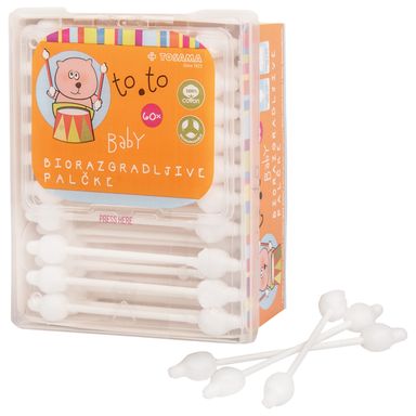 Image for product Dječji biorazgradivi štapići za uši 60 komada