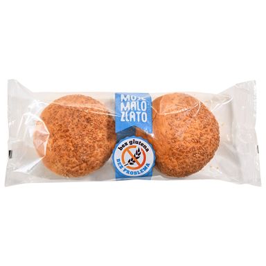 Image for product MOJE MALO ZLATO Hamburger pecivo bez glutena sa sezamom 2x60g (120g)