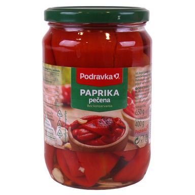 Image for product PODRAVKA Pasterizirana pečena paprika 650g (ocijeđena masa 400g)