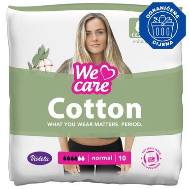 Image for product VIOLETA WE CARE Cotton higijenski ulošci normal, 10 komada