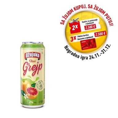 Image for product ZAGREBAČKA PIVOVARA Pivo ožujsko radler grejp 2%, 0.5l limenka