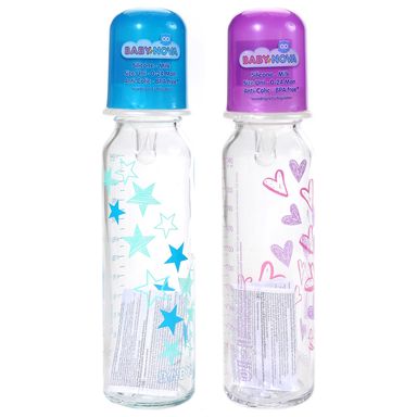 Image for product BABY NOVA Bočica staklena šarena 250ml