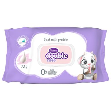 Image for product VIOLETA Baby vlažne maramice soft care s kozjim mlijekom, biorazgradive, 72 komada