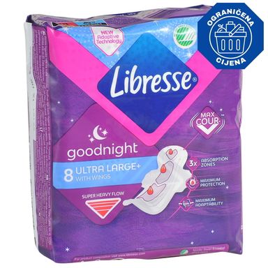 Image for product LIBRESSE ultra night wing higijenski ulošci, 8 komada