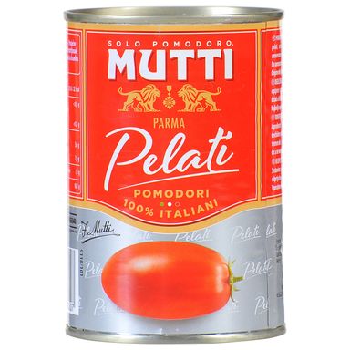 Image for product MUTTI Rajčica pelati 400g, u soku od rajčice, limenka (ocijeđena masa 260g)