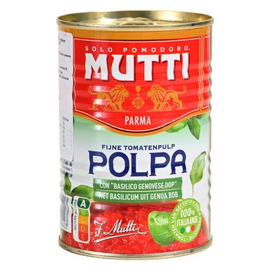 Image for product MUTTI polpa rajčica sitno sjeckana s bosiljkom, 400g
