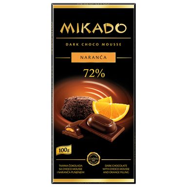 Image for product MIKADO Čokolada dark mousse 72% naranča 100g