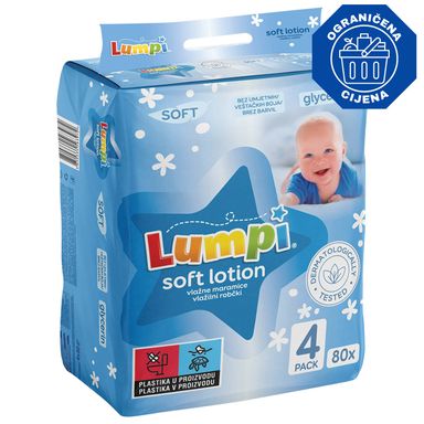 Image for product LUMPI soft vlažne maramice 4x80 komada