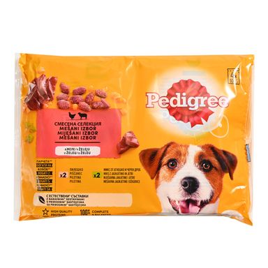 Image for product PEDIGREE Hrana za pse adult, vrećica, piletina/janjetina, 4x100g