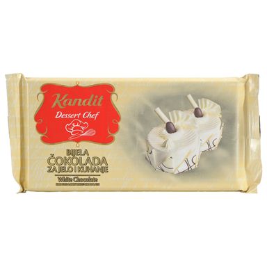 Image for product KANDIT DESSERT CHEF Čokolada za kuhanje bijela 200g