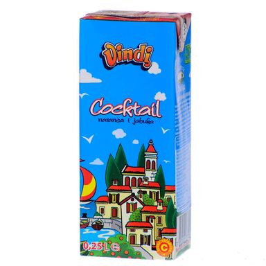 Image for product VINDI Negazirano piće koktel naranča jabuka 0.25l tetra pak