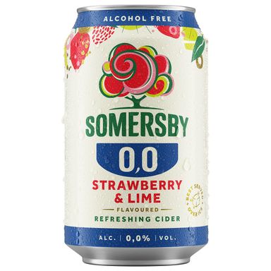 Image for product SOMERSBY Cider bezalkoholni jagoda limeta 0.0% alkohola 0.33l limenka (12 komada)