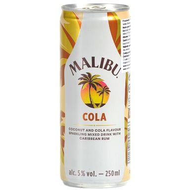 Image for product MALIBU Rum cola koktel 5% 250ml limenka