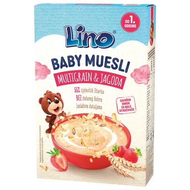 Image for product LINO Dječji baby muesli multigrain jagoda pahuljice 150g