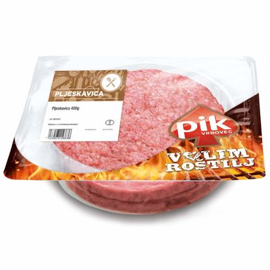 Image for product PIK VRBOVEC Pljeskavica svježa 400g map pakiranje