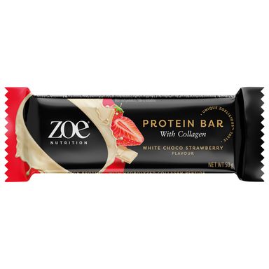 Image for product ZOE Proteinska pločica bijela čokolada jagoda 50g