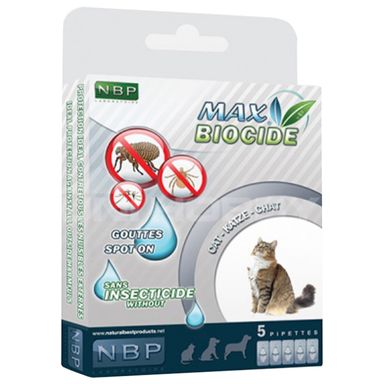 Image for product MAX BIOCIDE Ampule za mačke 5 komada kapi protiv parazita mačka geraniol