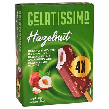 Image for product GELATISSIMO Sladoled lješnjak 4x115ml