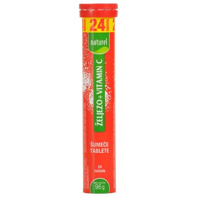 Image for product NATUREL Šumeće tablete željezo + vitamin c 96g (24 komada)