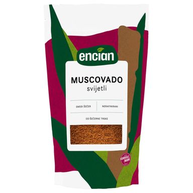 Image for product ENCIAN Smeđi šećer muscovado, svijetli nerafinirani 500g