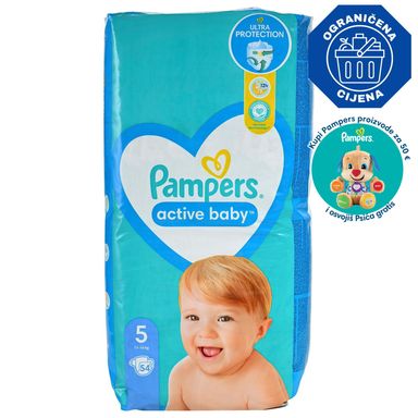 Image for product PAMPERS Pelene active baby maxi pack size 5 54 komada