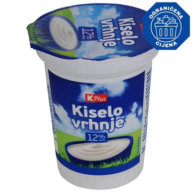Image for product K PLUS Vrhnje kiselo 180g 12%