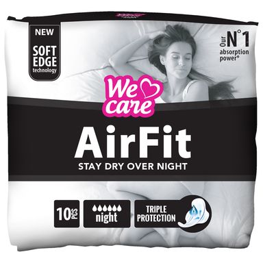 Image for product VIOLETA WE CARE AIR FIT Higijenski ulošci night, 10 komada