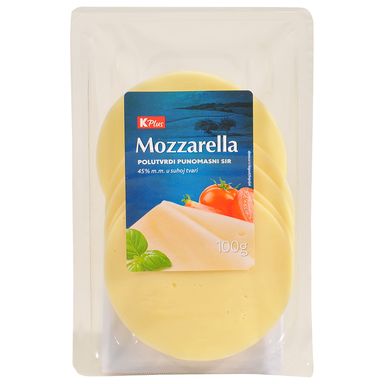 Image for product K PLUS Sir polutvrdi mozzarella 100g