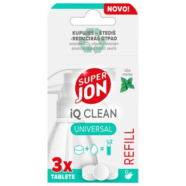 Image for product SUPER JON Iq clean univerzalno sredstvo refill 3x2g tablete