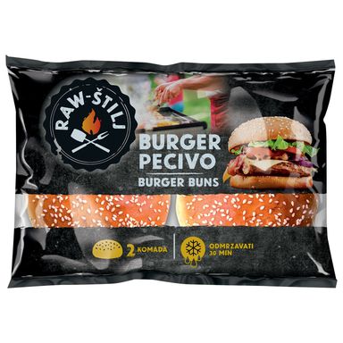Image for product RAW ŠTILJ Burger pecivo 2x80g
