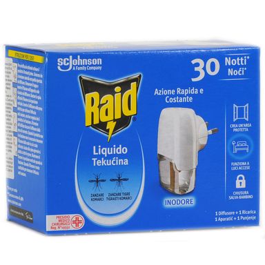 Image for product RAID Električni aparat s tekućinom protiv komaraca, silver, 21ml, 30 noći, 12/1