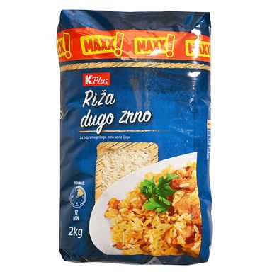 Image for product K PLUS riža dugo zrno 2kg