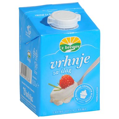 Image for product Z’BREGOV Vrhnje za šlag 36% m.m. classic uht 500ml