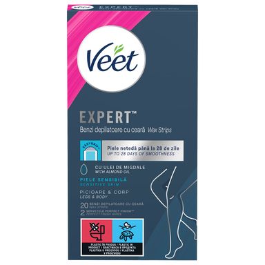 Image for product VEET Listići s hladnim voskom za depilaciju nogu sensitive 20 komada