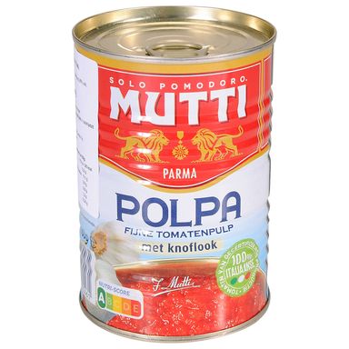 Image for product MUTTI Rajčica sjeckana s češnjakom 400g