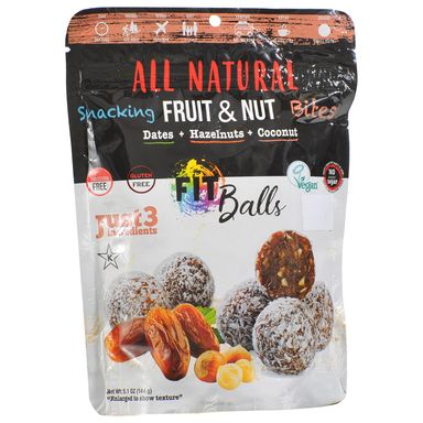 Image for product FIT&FIT Voćne kuglice smokva, lješnjak i kokos 144g