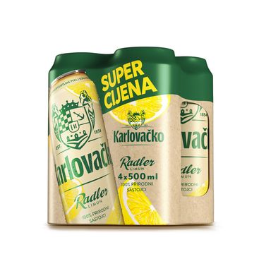 Image for product KARLOVAČKO Radler pivo natural limun 2% 4x0.5l limenka