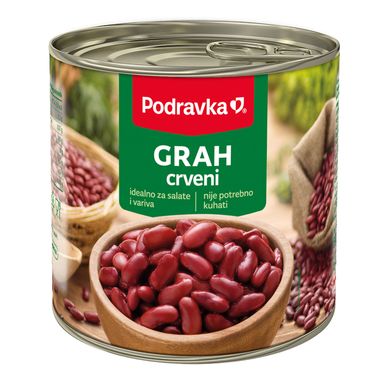 Image for product PODRAVKA Konzervirani grah crveni 800g (ocijeđena masa 460g)