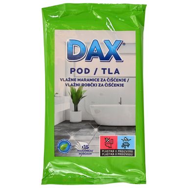 Image for product DAX Vlažne maramice k plus za podove 15 komada