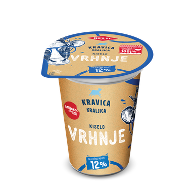Image for product KRAVICA KRALJICA Vrhnje kiselo 12% m.m. 180g