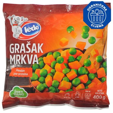 Image for product LEDO Smrznuti grašak i mrkva 400g 18 komada