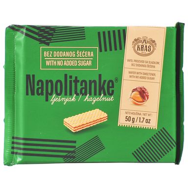 Image for product KRAŠ Napolitanke lješnjak bez šećera 50g