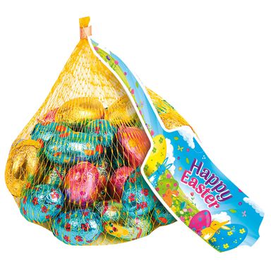 Image for product Čokoladna jaja s mliječnim punjenjem u mrežici 80g