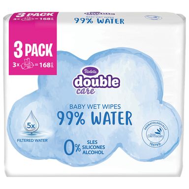 Image for product VIOLETA baby water care biorazgradive dječje vlažne maramice 99% water 3x56 komada