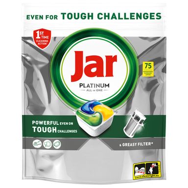 Image for product JAR Platinum lemon all in one tablete za strojno pranje suđa, 75 komada