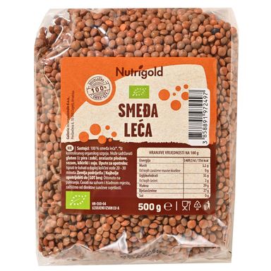 Image for product NUTRIGOLD Smeđa bio leća 500g