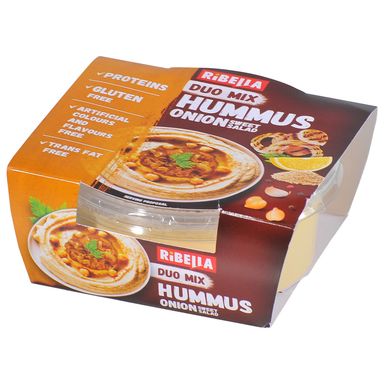 Image for product RIBELLA Hummus duo mix slatki luk (onion) 200g