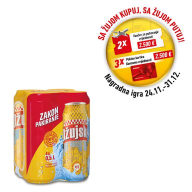 Image for product OŽUJSKO Svijetlo pivo 5% 4x0.5l limenka