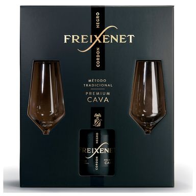 Image for product FREIXENET Poklon paket pjenušac cordon negro 0.75l s 2 čaše