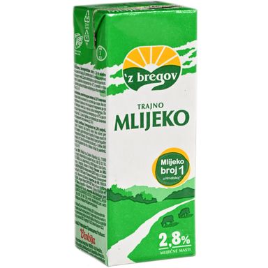 Image for product Z’BREGOV Trajno mlijeko 2.8% m.m. 200ml